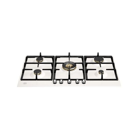 BERTAZZONI P905CHERAX Heritage Series 90cm Gas Hob with Central Wok Burner Ivory Chrome
