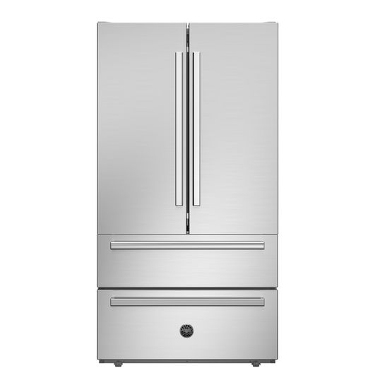 Bertazzoni French Door Freestanding Fridge Freezer with 2 Freezer Drawers REF904FFNXTC