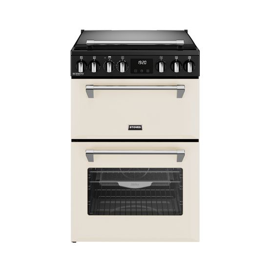 STOVES 444411845 Richmond Deluxe 60cm Dual Fuel Cooker Cream lidded