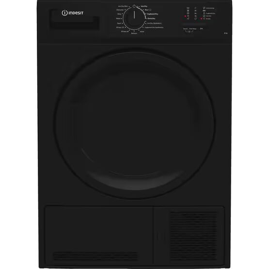 INDESIT CYDC82BBGLUK 8KG Sensor Condenser Tumble Dryer - Black
