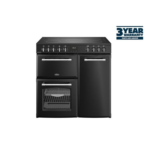 BELLING 444411817 Farmhouse 90cm Electric Range Cooker - Black