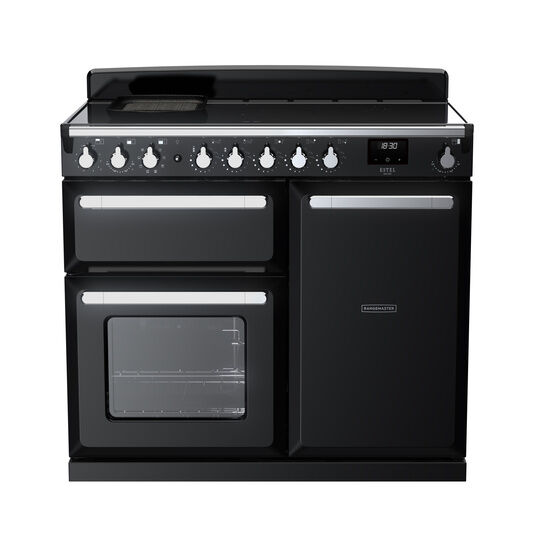 RANGEMASTER ESDL100EIPGBL/CM1 Estel Deluxe 100cm Induction Range Cooker - Gloss Black/Chrome