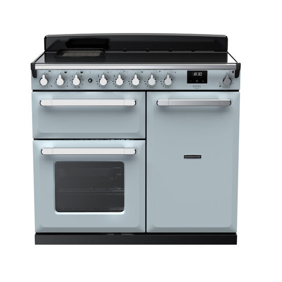 RANGEMASTER ESDL100EIPMSB/CM1 Estel Deluxe 100cm Induction Range Cooker - Misty Blue/Chrome