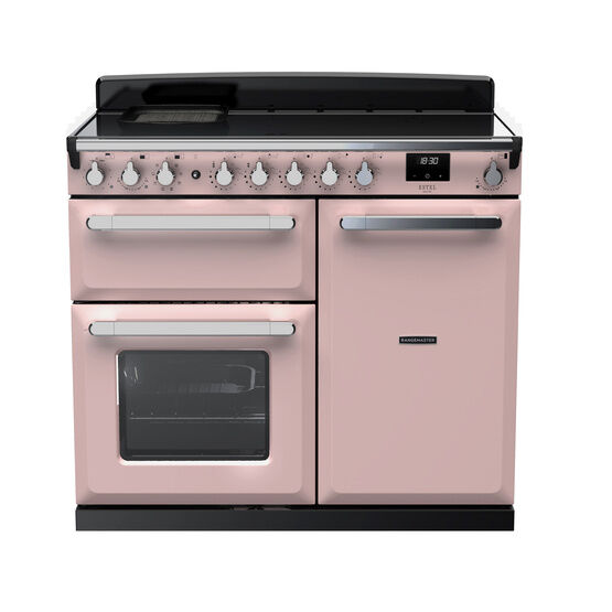 RANGEMASTER ESDL100EIPPPK/CM1 Estel Deluxe 100cm Induction Range Cooker - Pale Pink/Chrome