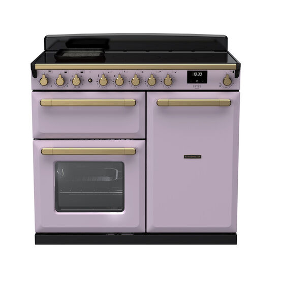 RANGEMASTER ESDL100EIPHTH/AB1 Estel Deluxe 100cm Induction Range Cooker - Heather with Antique Brass Trim