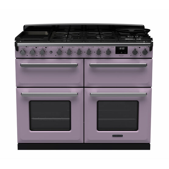 RANGEMASTER ESDLB110DFPHTH/CM1 Estel Deluxe 110cm Dual Fuel Range Cooker - Heather with Chrome Trim
