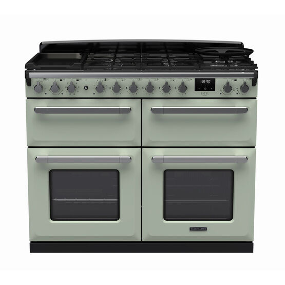 RANGEMASTER ESDLB110DFPMNT/CM1 Estel Deluxe 110cm Dual Fuel Range Cooker - Mint with Chrome Trim