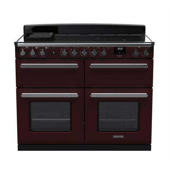 RANGEMASTER ESDLB110EIPBOR/CM1 Estel Deluxe 110cm Induction Range Cooker - Bordeaux with Chrome Trim