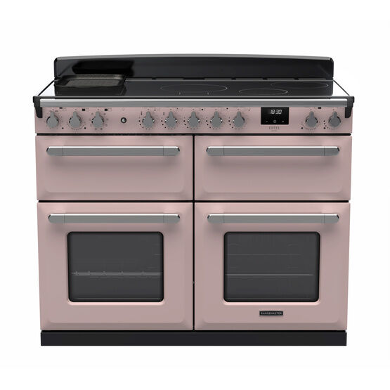 RANGEMASTER ESDLB110EIPPPK/CM1 Estel Deluxe 110cm BC Induction Range Cooker - Pale Pink with Chrome Trim