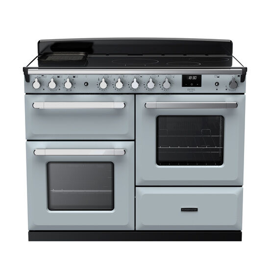 RANGEMASTER ESDLO110EIPMSB/CM1 Estel Deluxe 110 OC Induction Range Cooker - Misty Blue with Chrome Trim