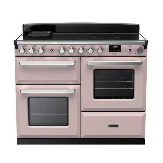 RANGEMASTER ESDLO110EIPPPK/CM1 Estel Deluxe 110cm OC Induction Range Cooker - Pale Pink with Chrome Trim