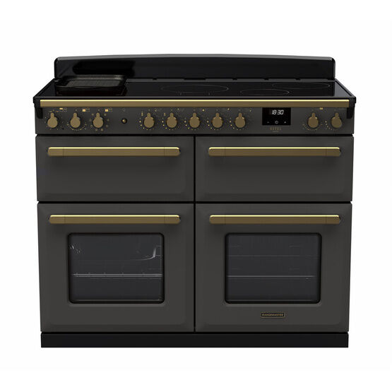 RANGEMASTER ESDLB110EIPSLT/AB1 Estel Deluxe 110cm Induction Range Cooker - Slate / Brass