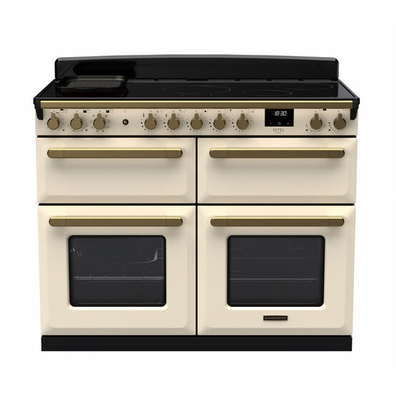 RANGEMASTER ESDLB110EIPPCR/AB1 Estel Deluxe 110cm Induction Range Cooker - Pale Cream/Brass