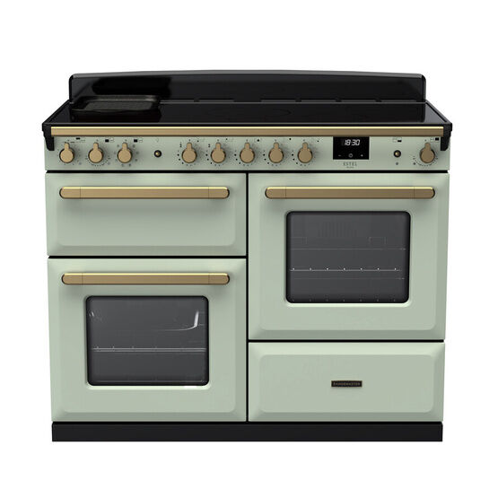 RANGEMASTER ESDLO110EIPMNT/AB1 Estel Deluxe 110cm Induction Range Cooker - Mint/Brass