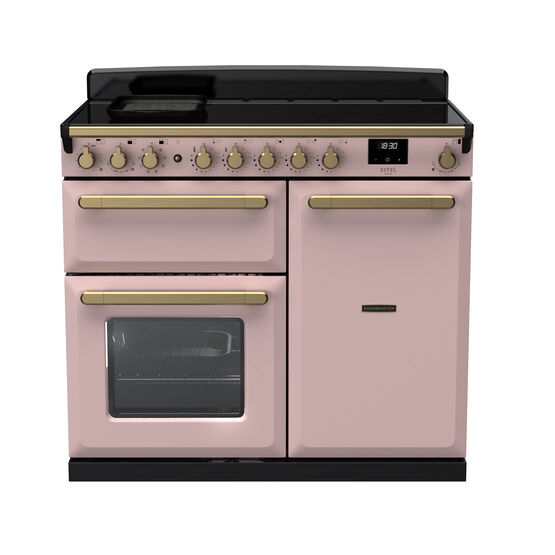 RANGEMASTER ESDL100EIPPPK/AB1 Estel Deluxe 100 Induction - Pale Pink with Antique Brass Trim