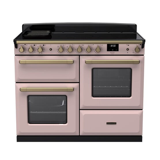 RANGEMASTER ESDLO110EIPPPK/AB1 Estel Deluxe 110 OC Induction - Pale Pink with Antique Brass Trim