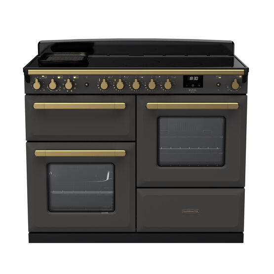 RANGEMASTER ESDLO110EIPSLT/AB1 Estel Deluxe 110 OC Induction - Slate with Antique Brass Trim