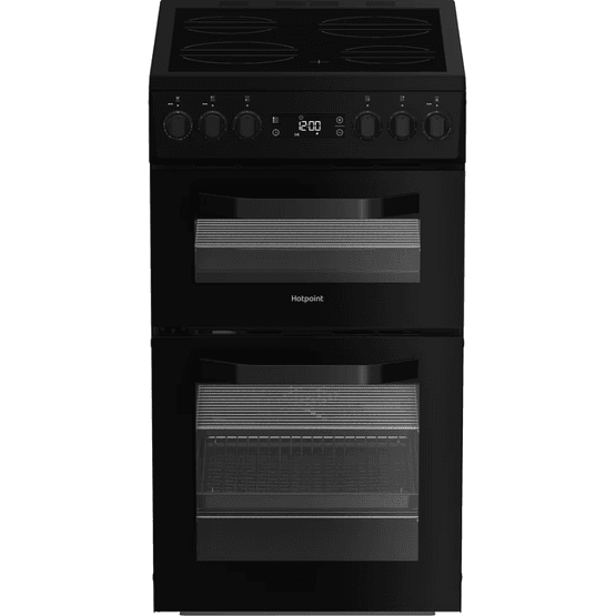 HOTPOINT HDE5VDCB 50cm Electric Double Oven Cooker - Black
