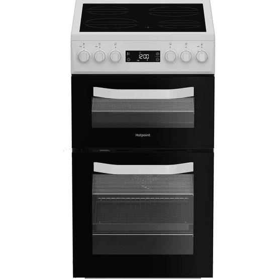 HOTPOINT HDE5VDCW 50cm Electric Double Oven Cooker - White