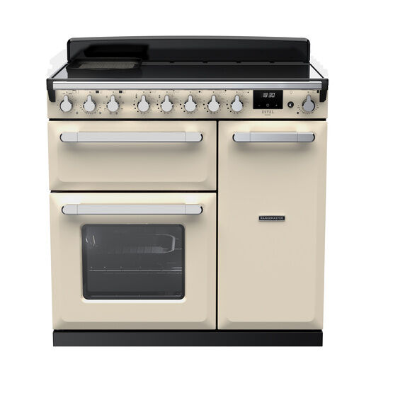 RANGEMASTER ESDL90EIPPCR/CM1 Estel DLX 90 Induction Range Cooker - Pale Cream/Chrome