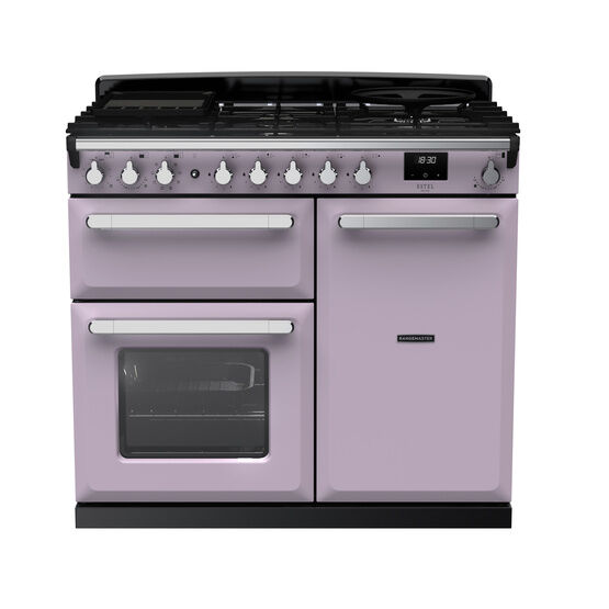 RANGEMASTER ESDL100DFPHTH/CM1 Estel Deluxe 100cm Dual Fuel Range Cooker - Heather/Chrome
