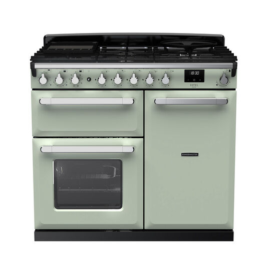 RANGEMASTER ESDL100DFPMNT/CM1 Estel Deluxe 100cm Dual Fuel Range Cooker - Mint/Chrome