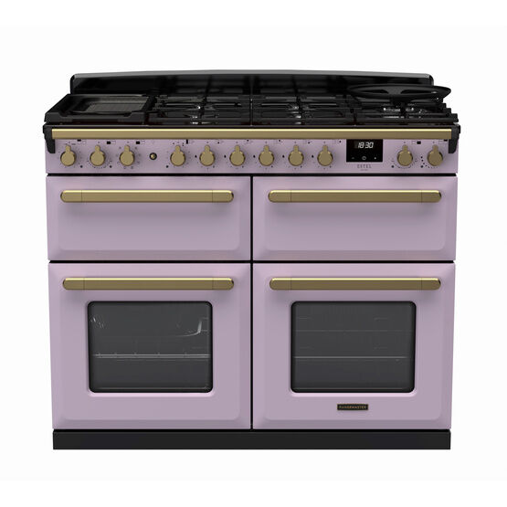 RANGEMASTER ESDLB110DFPHTH/AB1 Estel DLX 110 BC Dual Fuel Range Cooker- Heather/Brass