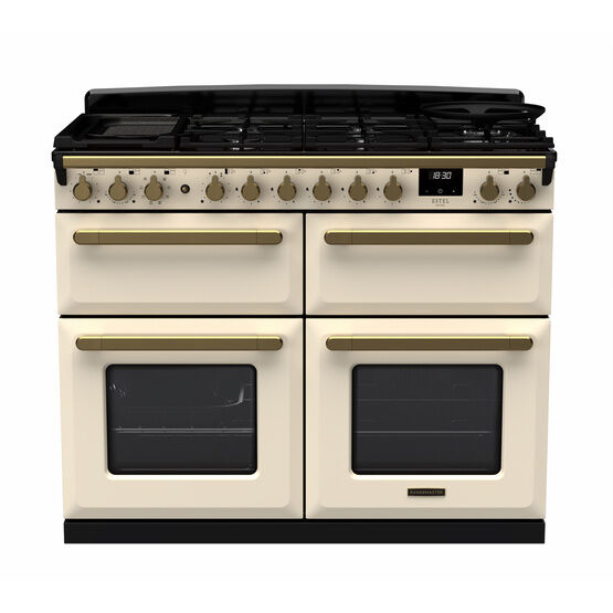 RANGEMASTER ESDLB110DFPPCR/AB1 Estel DLX 110 BC Dual Fuel - Pale Cream/Brass