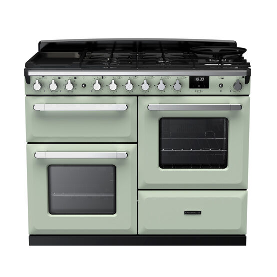 RANGEMASTER ESDLO110DFPMNT/CM1 Estel DLX 110 OC Dual Fuel Range Cooker - Mint/Chrome