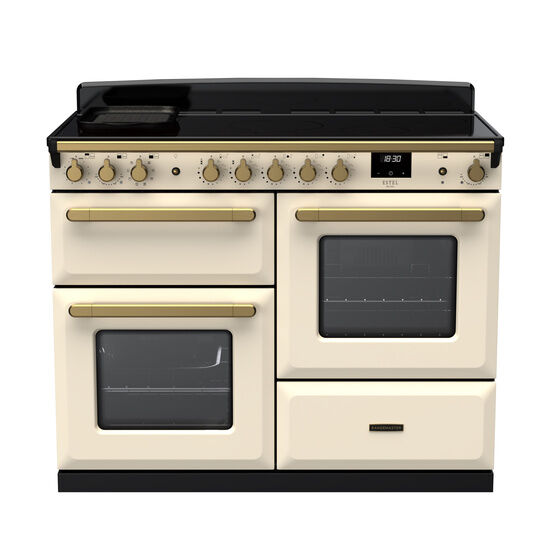 RANGEMASTER ESDLO110EIPPCR/AB1 Estel Deluxe 110cm OC Induction Range Cooker - Pale Cream/Brass