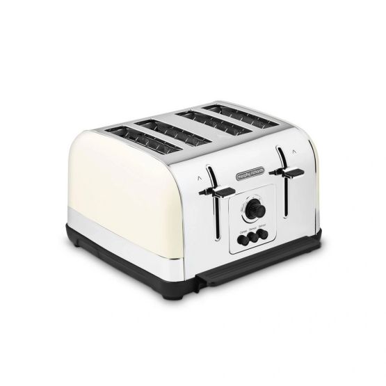 Morphy Richards Venture 4-Scheiben Toaster In Creme – Retro Design Mit Variabler Bräunungsstufe Und Aufwärmfunktion