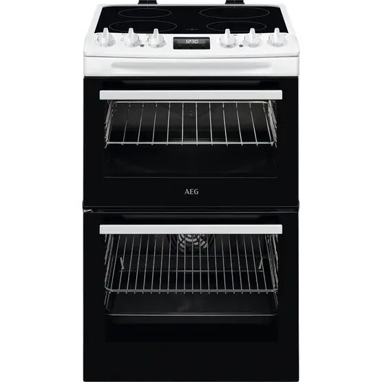 AEG CCX1530ACW 55cm Double Oven Electric Cooker with Ceramic Hob - White