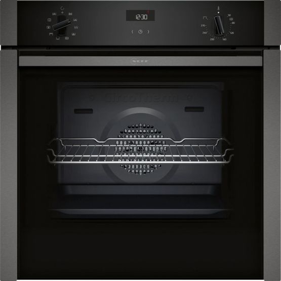 NEFF B3ACE4AG3B Built-In Slide and Hide Single Oven - Graphite Grey