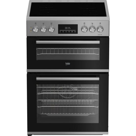 BEKO EDC6731S 60cm Electric Double Oven Cooker Ceramic Silver
