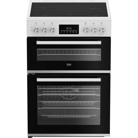 BEKO EDC6731W 60cm Electric Double Oven Cooker Ceramic White