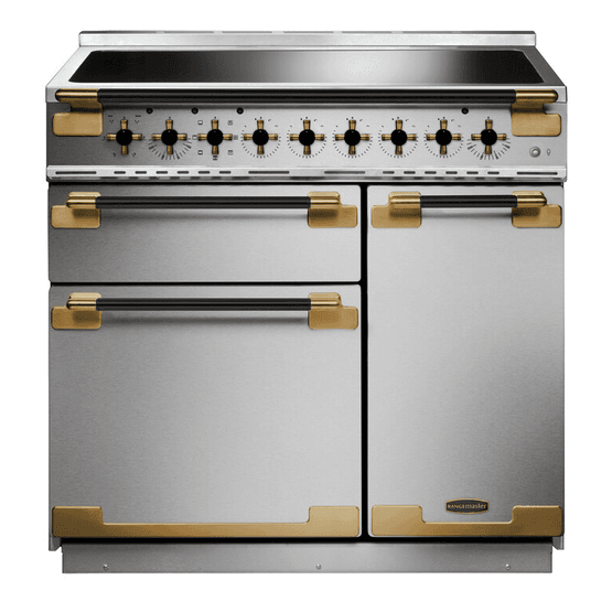 RANGEMASTER 136410 Elise Lux 90cm Induction Range - Stainless Steel with Black / Antique Brass Trim