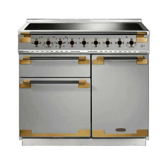 RANGEMASTER ELS100EISS/BE Elise Lux 100cm Induction Range - Stainless Steel with Black / Antique Brass Trim