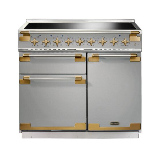 RANGEMASTER ELS100EISS/AB Elise Lux 100cm Induction Range - Stainless Steel with Antique Brass Trim