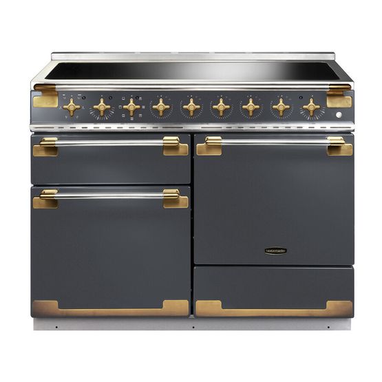 RANGEMASTER ELS110EISL/AB Elise Lux 110cm Induction Range - Slate with Antique Brass Trim