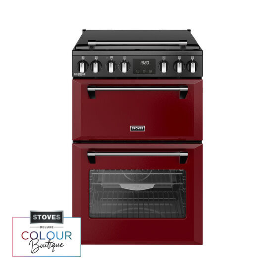 STOVES 444411997 Richmond Deluxe 60cm Dual Fuel Cooker - Garnet Red