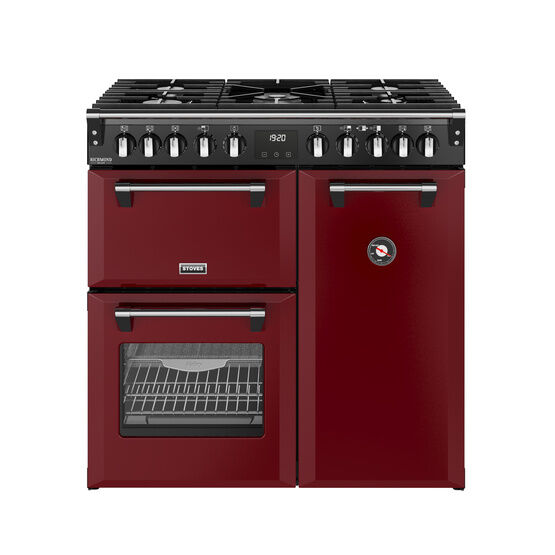 STOVES 444412008 Richmond Deluxe 90cm Dual Fuel Range Cooker - Garnet Red