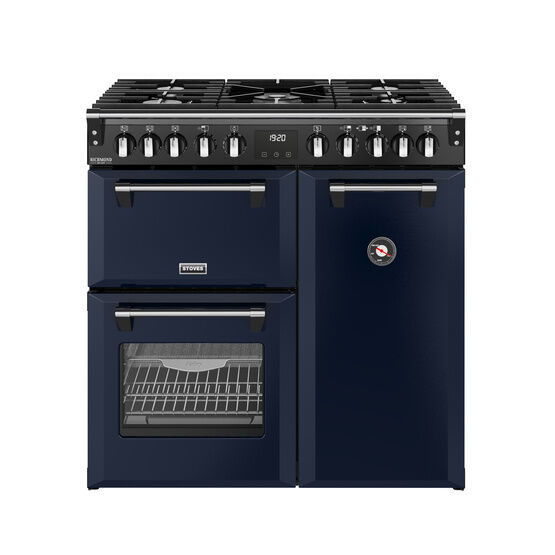 STOVES 444412006 Richmond Deluxe 90cm Dual Fuel Range Cooker - Midnight Blue