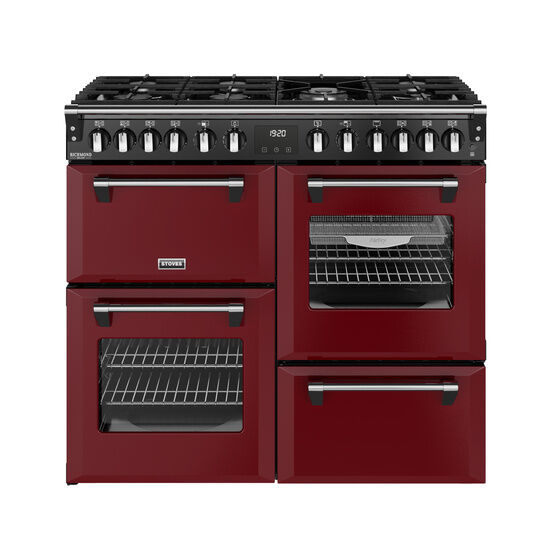STOVES 444412020 Richmond Deluxe 100cm Dual Fuel Range Cooker - Garnet Red