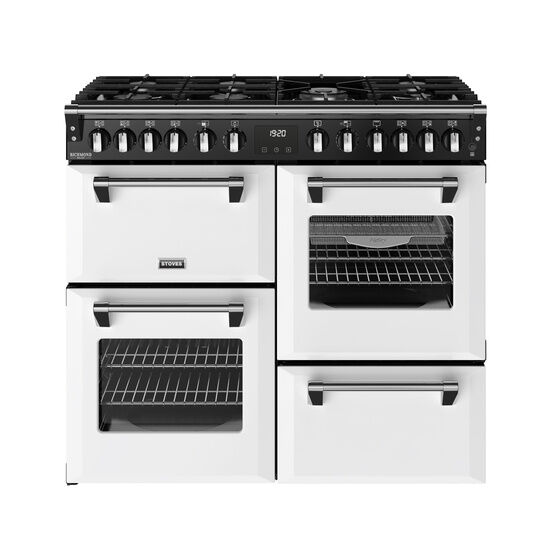 STOVES 444412016 Richmond Deluxe 100cm Dual Fuel Range Cooker - Ice White