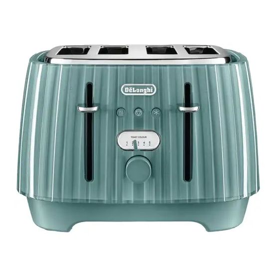 DELONGHI DL3306 4 Slice Ballerina Toaster - Laguna Green