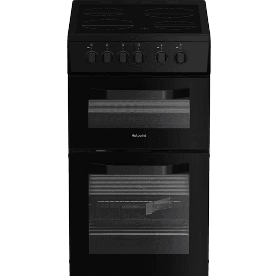 HOTPOINT HTE5VCB 50cm Electric Twin Cavity Cooker - Black