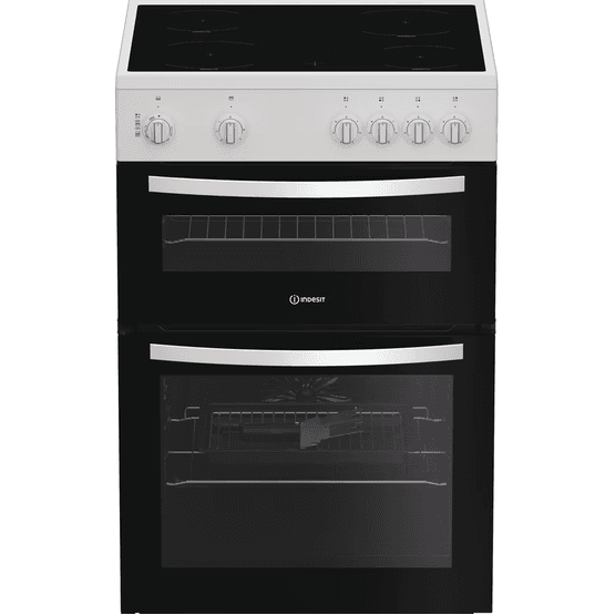 INDESIT ITE6VMW 60cm Electric Twin Cavity Cooker - White