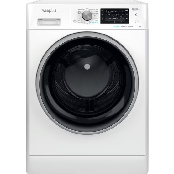 WHIRLPOOL FFWDD1174489BSVUK 11kg/7kg 1400 Spin Washer Dryer - White