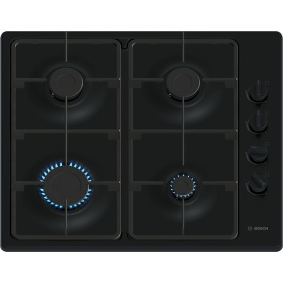 BOSCH PBP6B6K60 Series 2 60cm 4 Burner Gas Hob - Black