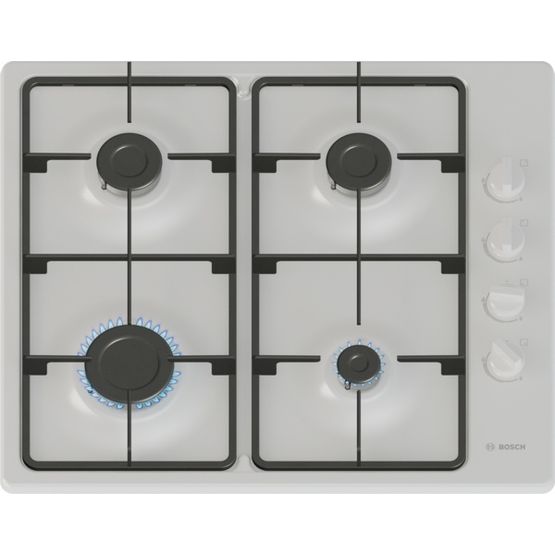 BOSCH PBP6B2K60 Series 2 60cm 4 Burner Gas Hob - White